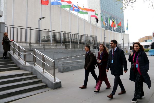 Catalan vice president Jordi Puigneró outside the UN headquarters in New York (by Nia Escolà)